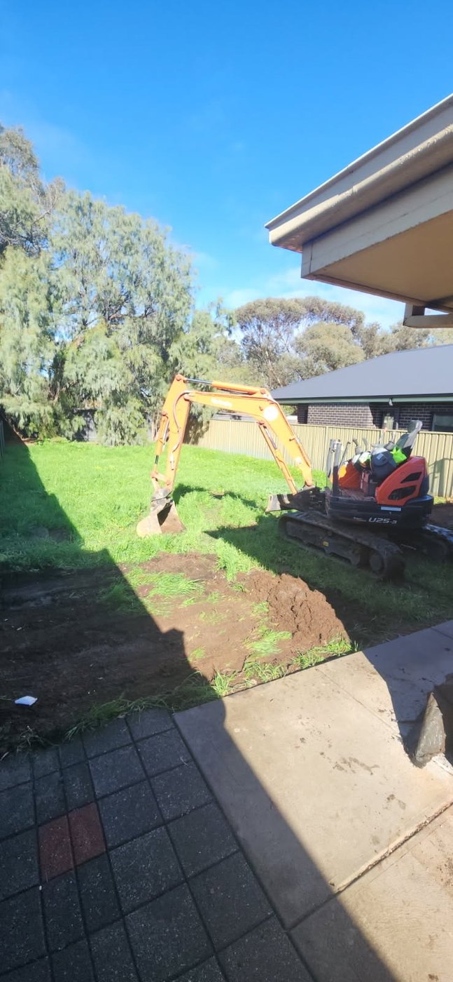 Compact excavation work in a residential Adelaide backyard